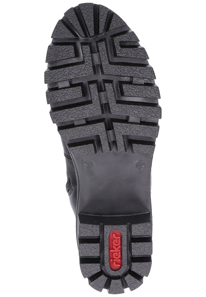 Rieker Stiefelette Lederimitat Schwarz - surf4shoes