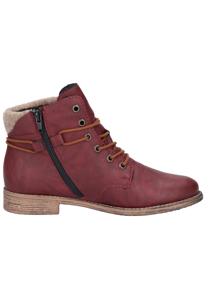 Rieker Stiefelette Lederimitat Bordeaux - surf4shoes