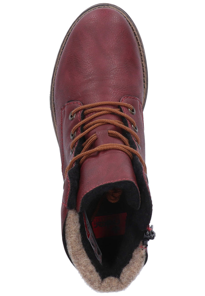 Rieker Stiefelette Lederimitat Bordeaux - surf4shoes