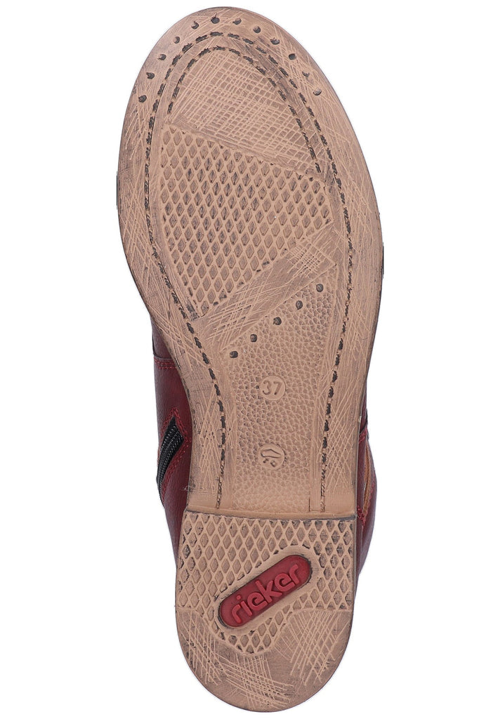 Rieker Stiefelette Lederimitat Bordeaux - surf4shoes