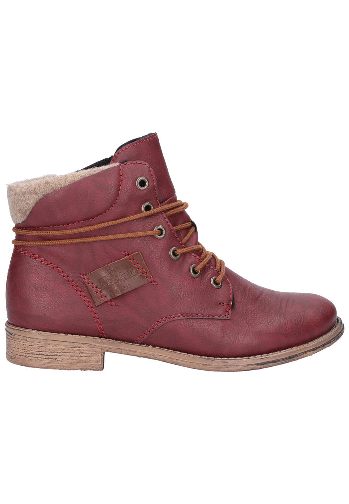 Rieker Stiefelette Lederimitat Bordeaux - surf4shoes