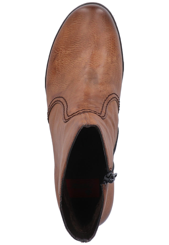 Rieker Stiefelette Lederimitat Braun - surf4shoes