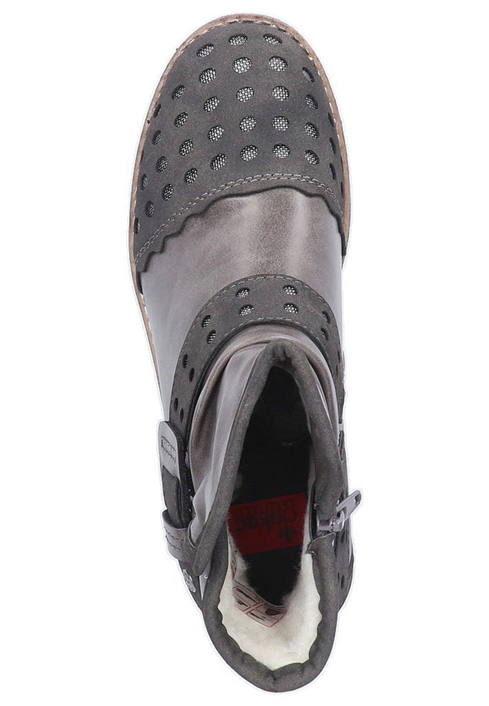 Rieker Stiefelette Lederimitat Grau - surf4shoes