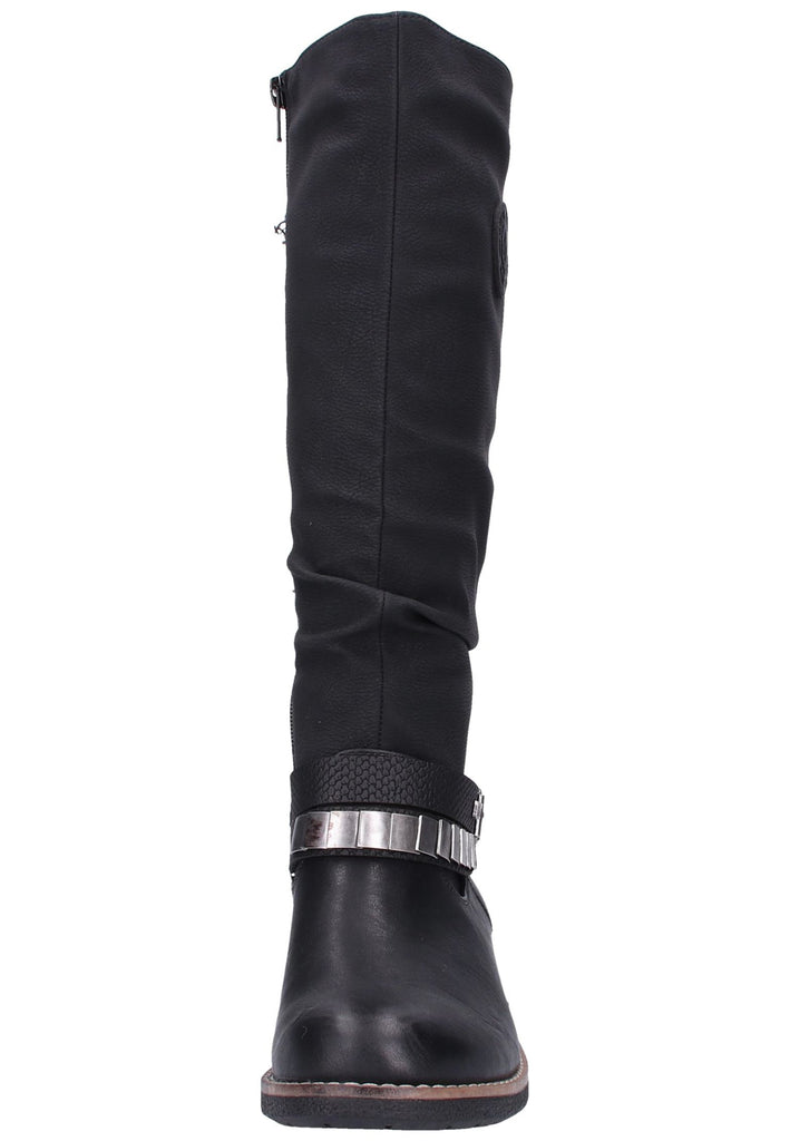 Rieker Stiefel Lederimitat Schwarz - surf4shoes