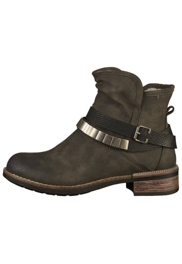 Rieker Stiefelette Lederimitat Grau - surf4shoes