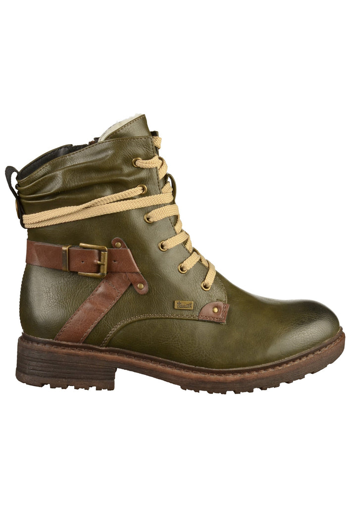 Rieker Stiefelette Lederimitat Oliv - surf4shoes