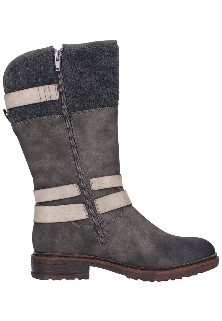 Rieker Stiefel Lederimitat Grau - surf4shoes