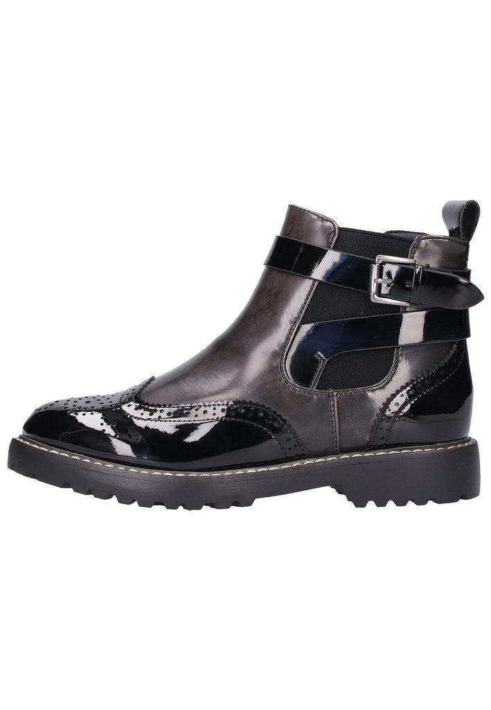 Rieker Stiefelette Lederimitat Schwarz - surf4shoes