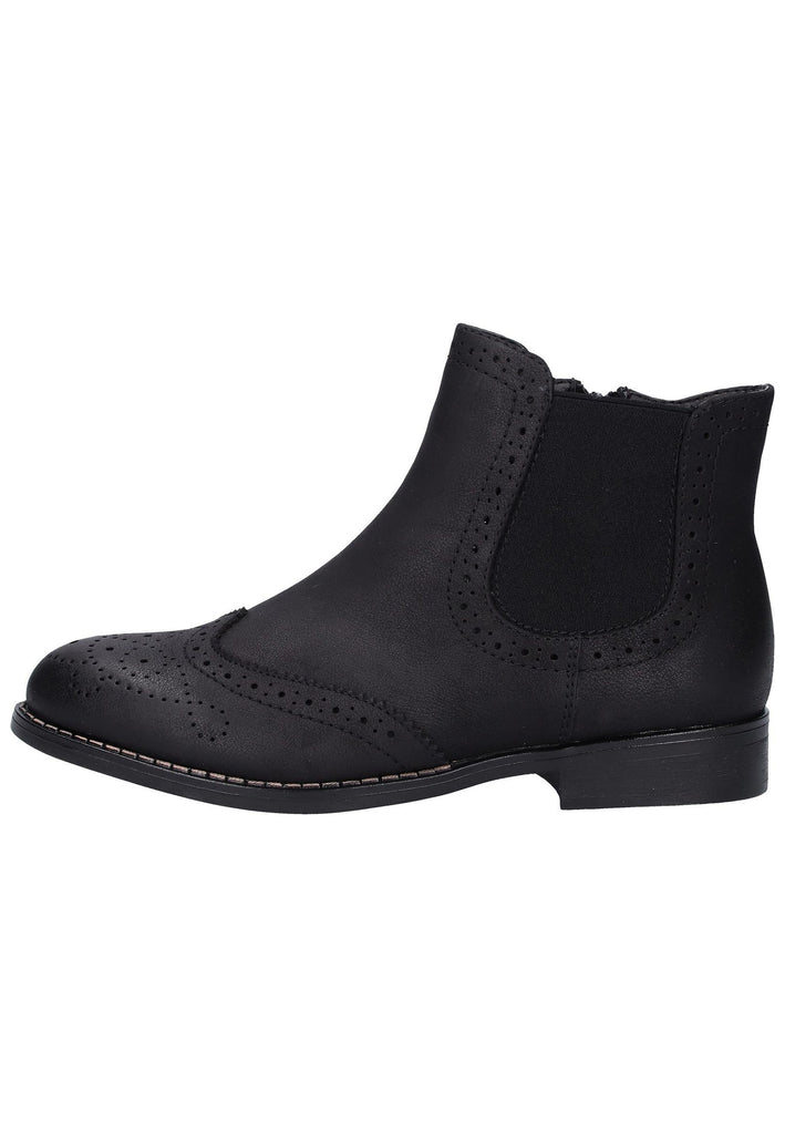 Rieker Stiefelette Lederimitat Schwarz - surf4shoes