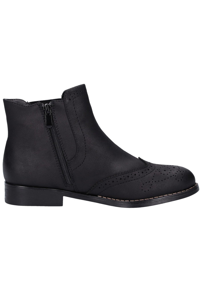 Rieker Stiefelette Lederimitat Schwarz - surf4shoes