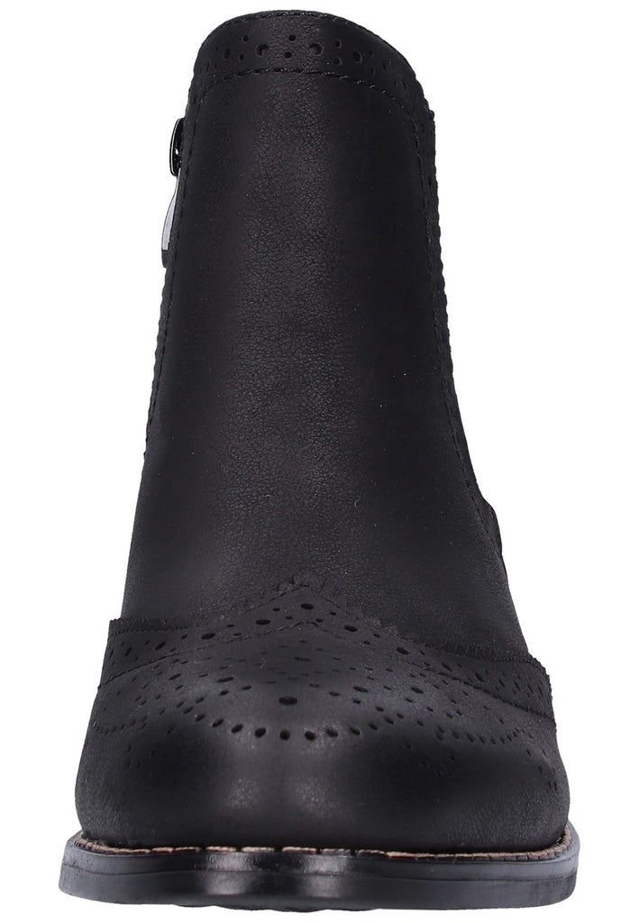 Rieker Stiefelette Lederimitat Schwarz - surf4shoes