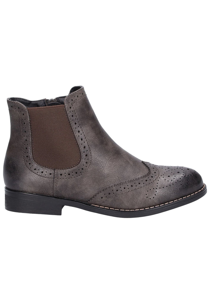 Rieker Stiefelette Lederimitat Dunkelgrau - surf4shoes