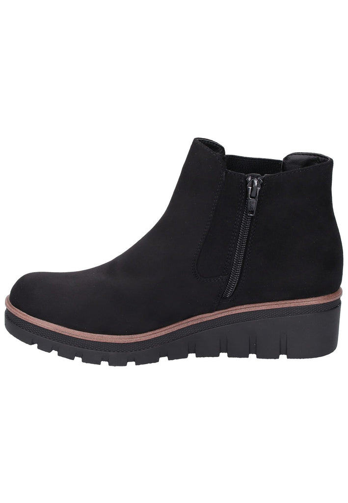 Rieker Stiefelette Lederimitat Schwarz - surf4shoes