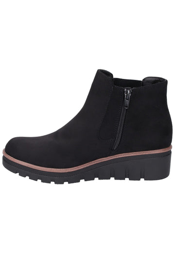 Rieker Stiefelette Lederimitat Schwarz - surf4shoes
