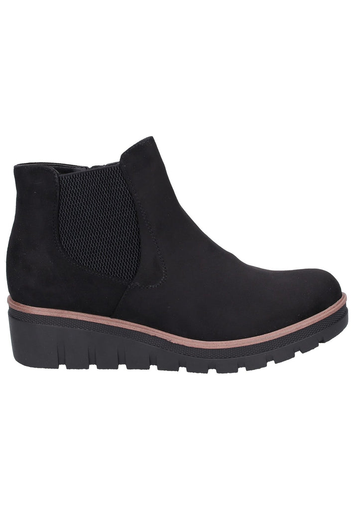 Rieker Stiefelette Lederimitat Schwarz - surf4shoes