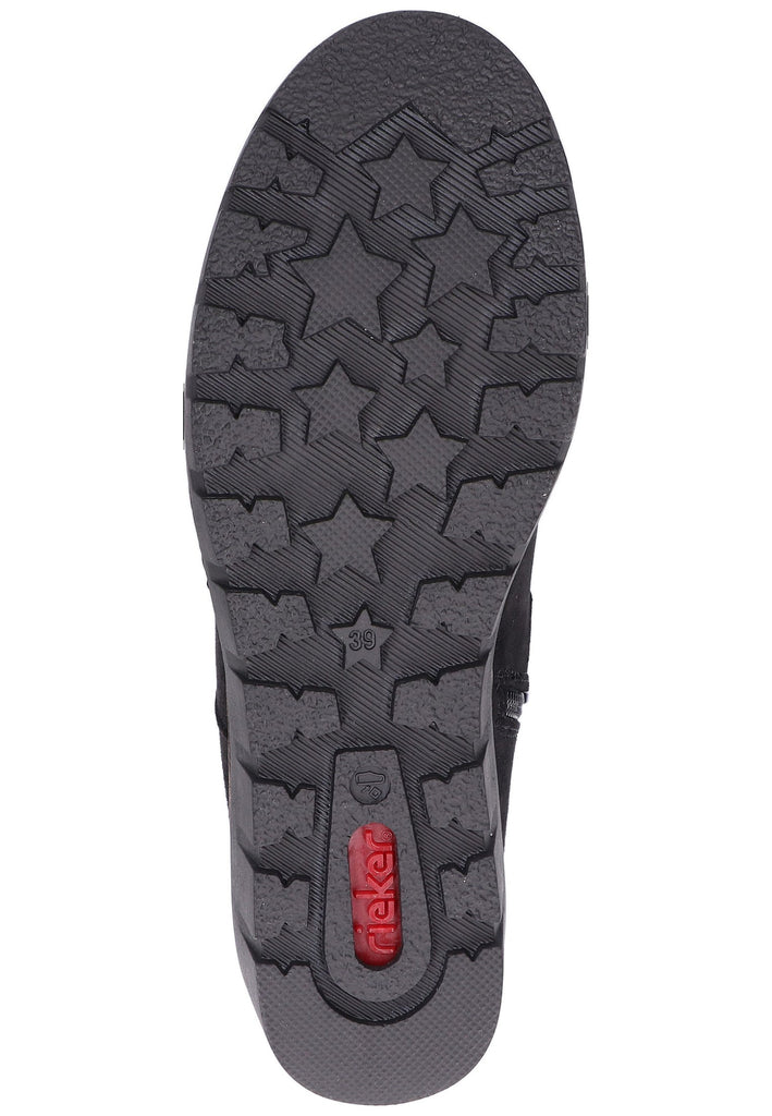 Rieker Stiefelette Lederimitat Schwarz - surf4shoes