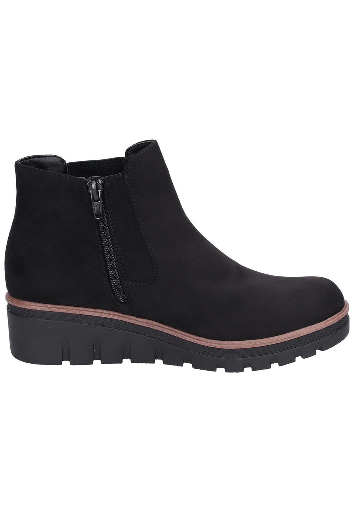 Rieker Stiefelette Lederimitat Schwarz - surf4shoes