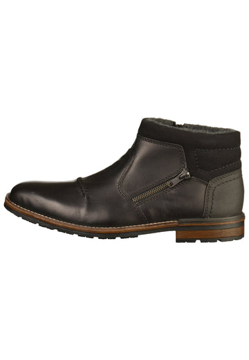 Rieker Stiefelette Leder Schwarz - surf4shoes