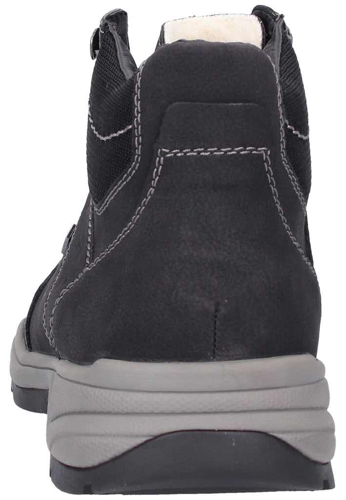 Rieker Stiefelette Lederimitat Schwarz - surf4shoes