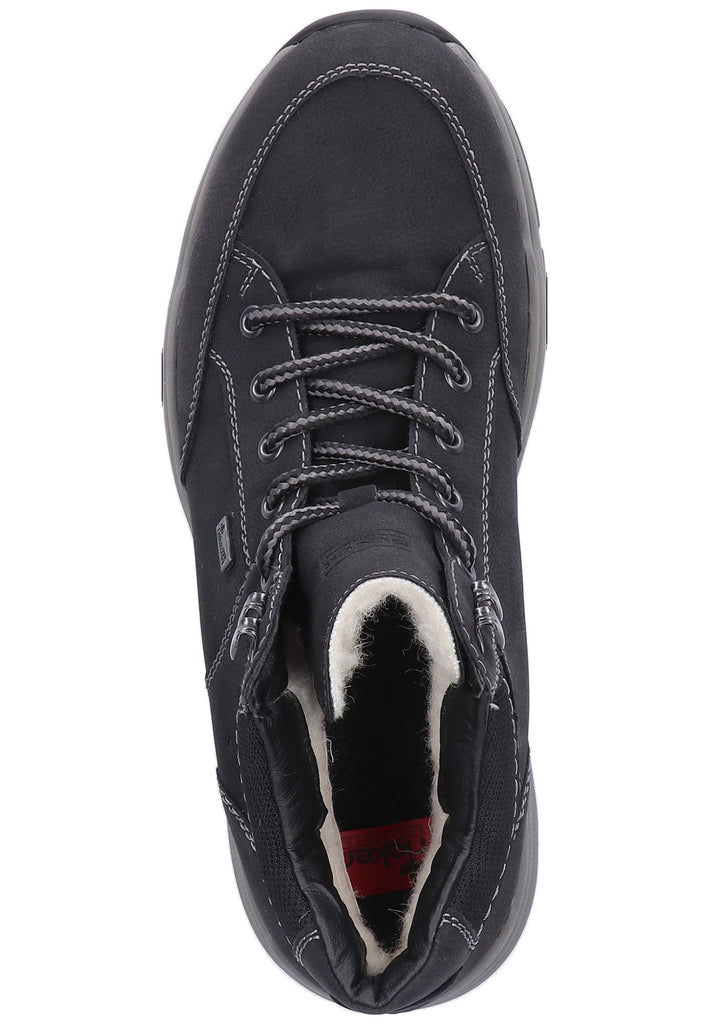 Rieker Stiefelette Lederimitat Schwarz - surf4shoes
