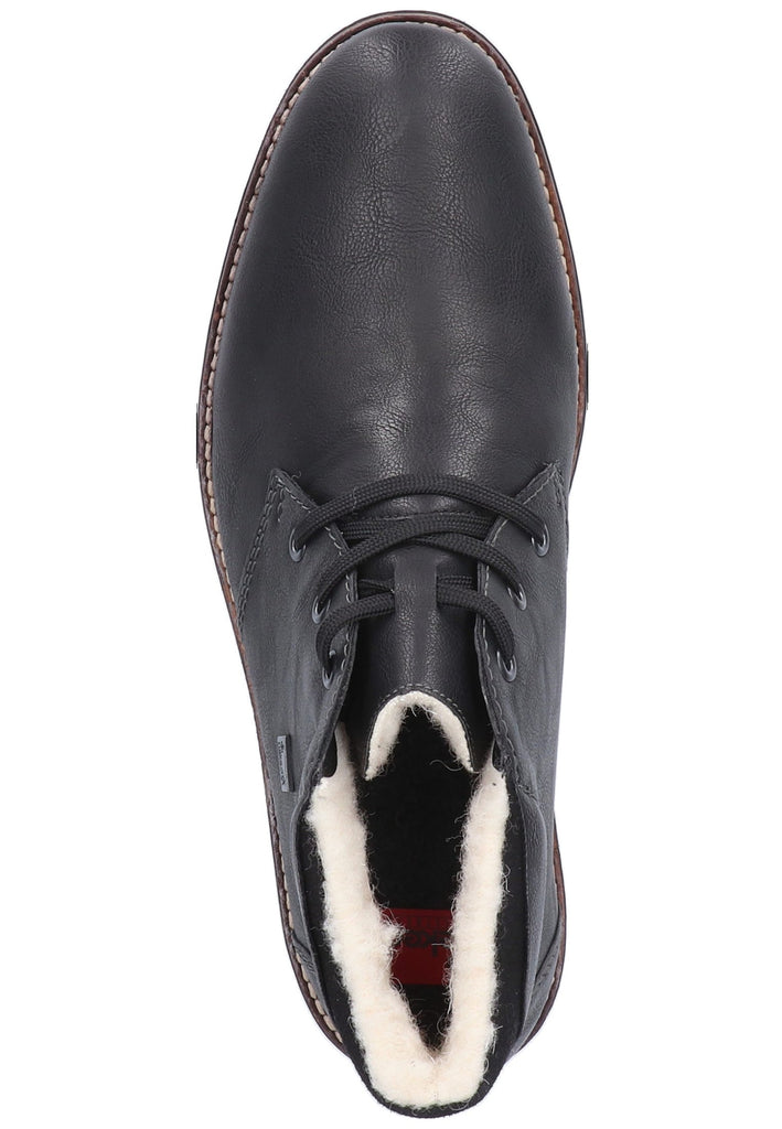 Rieker Stiefelette Lederimitat Schwarz - surf4shoes