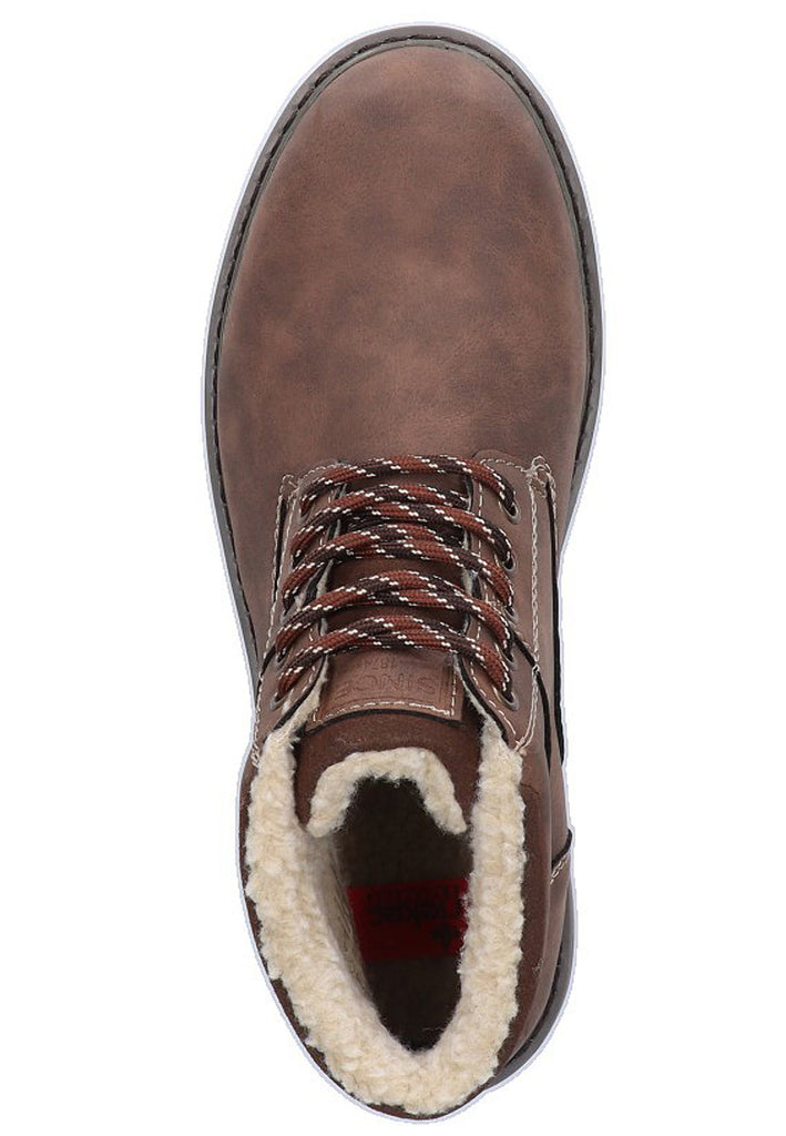 Rieker Stiefelette Lederimitat Braun - surf4shoes