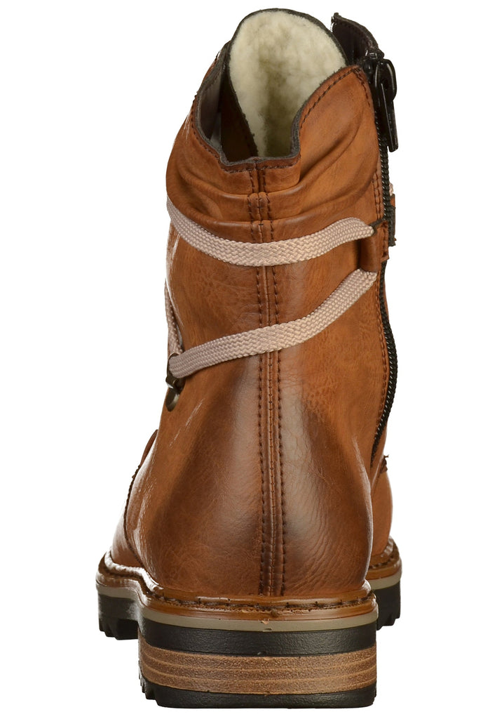 Rieker Stiefelette Lederimitat Braun - surf4shoes