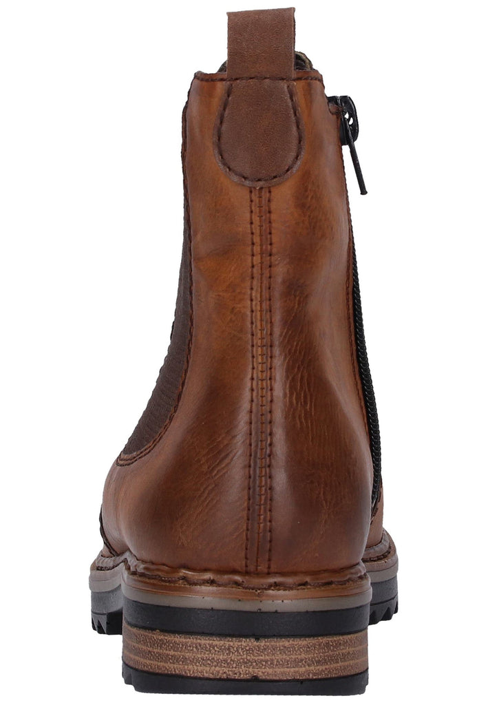 Rieker Stiefelette Lederimitat Braun - surf4shoes