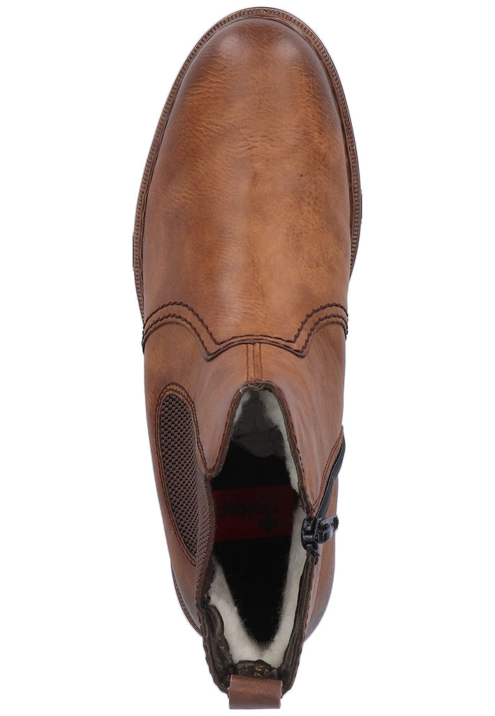 Rieker Stiefelette Lederimitat Braun - surf4shoes