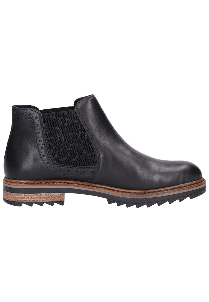 Rieker Stiefelette Leder Schwarz - surf4shoes