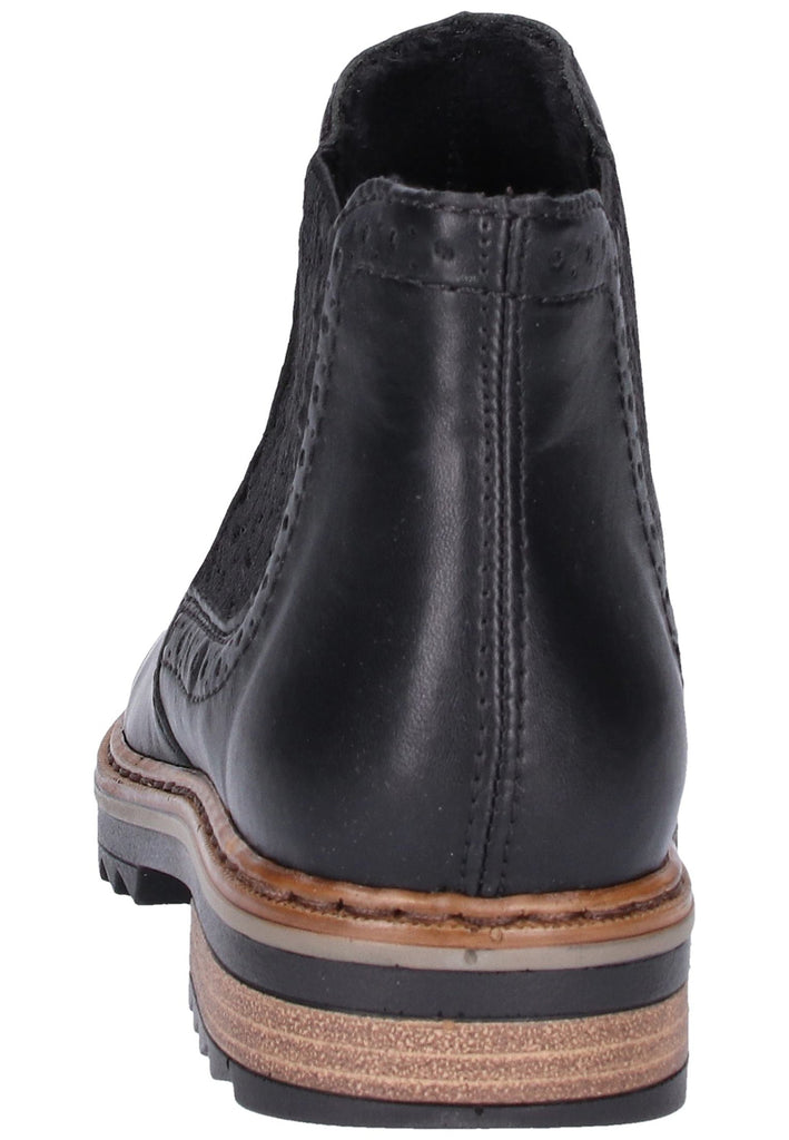 Rieker Stiefelette Leder Schwarz - surf4shoes