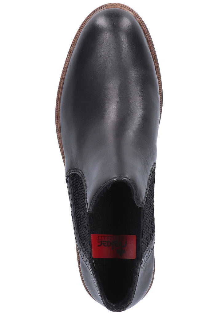 Rieker Stiefelette Leder Schwarz - surf4shoes