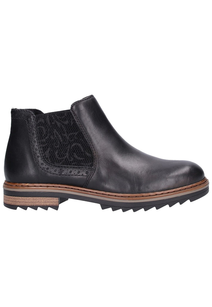 Rieker Stiefelette Leder Schwarz - surf4shoes
