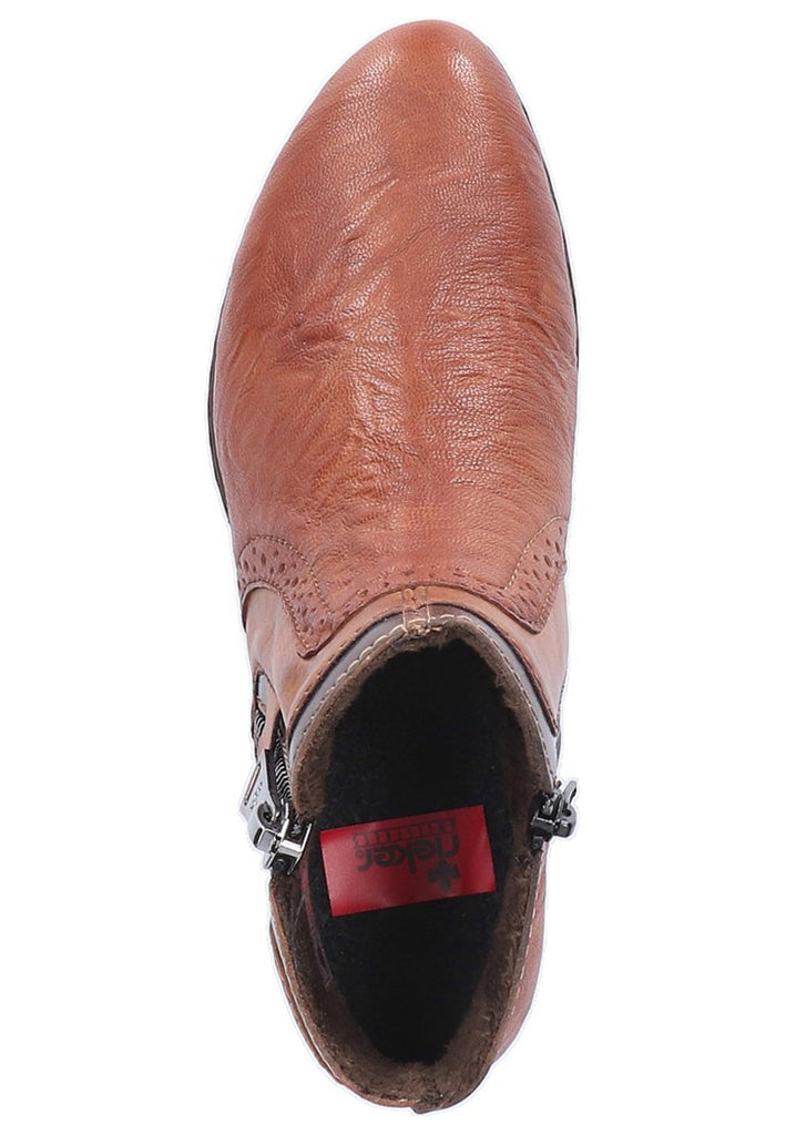 Rieker Stiefelette Leder Braun - surf4shoes