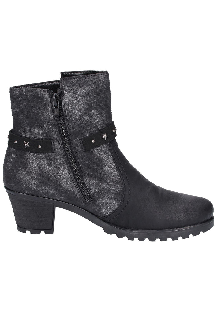 Rieker Stiefelette Lederimitat Schwarz - surf4shoes