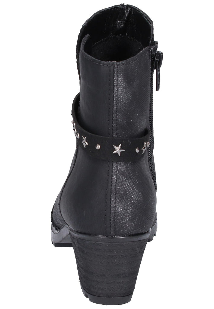 Rieker Stiefelette Lederimitat Schwarz - surf4shoes