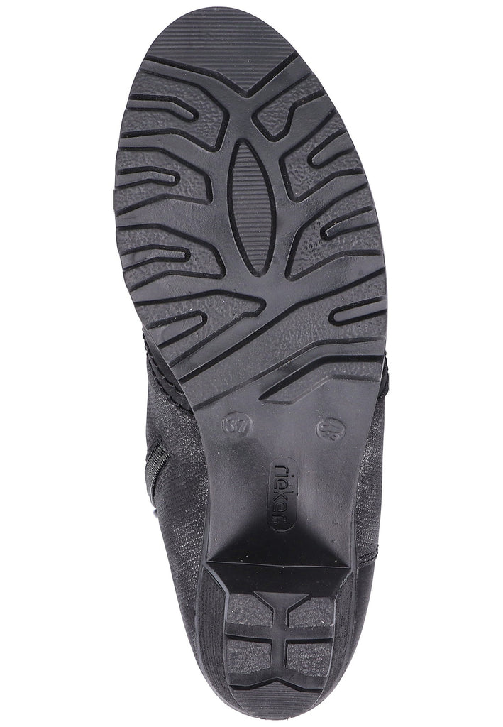 Rieker Stiefelette Lederimitat Schwarz - surf4shoes