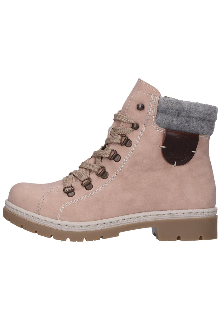 Rieker Stiefelette Lederimitat Rosa - surf4shoes