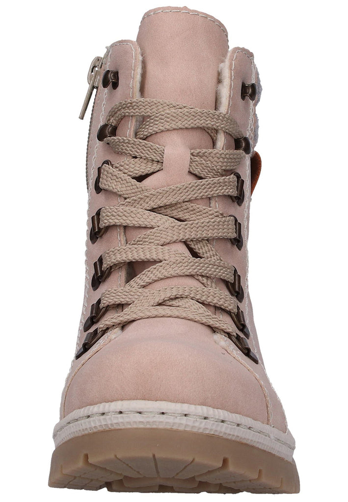 Rieker Stiefelette Lederimitat Rosa - surf4shoes