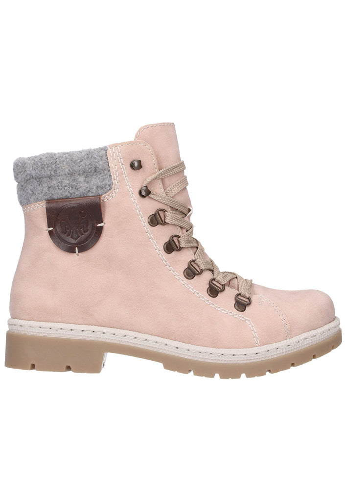 Rieker Stiefelette Lederimitat Rosa - surf4shoes