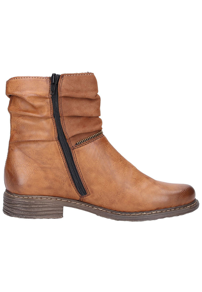 Rieker Stiefelette Lederimitat Cognac - surf4shoes