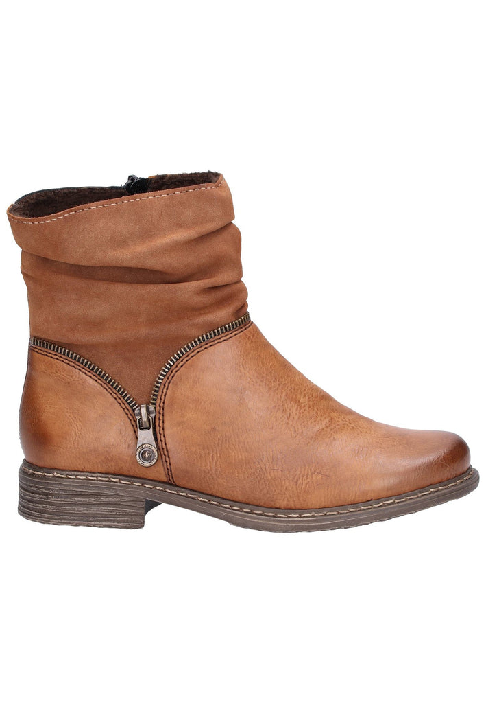 Rieker Stiefelette Lederimitat Cognac - surf4shoes