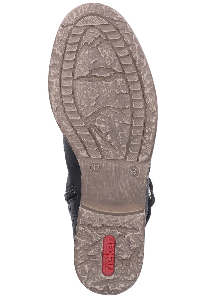 Rieker Stiefelette Lederimitat Schwarz - surf4shoes