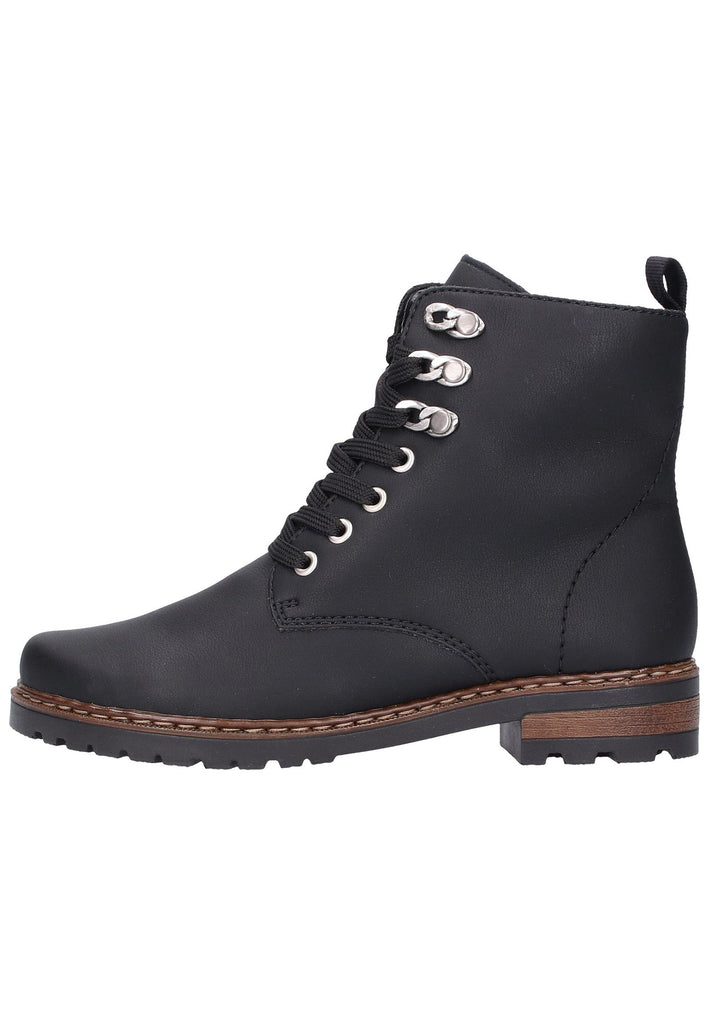 Rieker Stiefelette Lederimitat Schwarz - surf4shoes