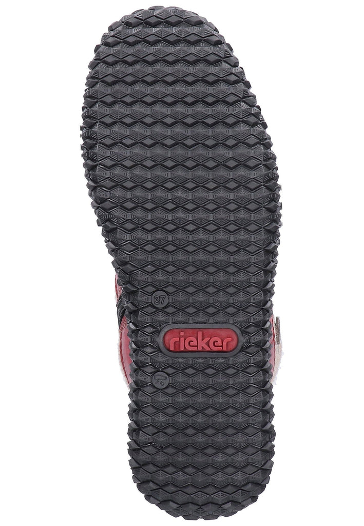 Rieker Stiefelette Lederimitat/Textil Rot Warmfutter - surf4shoes