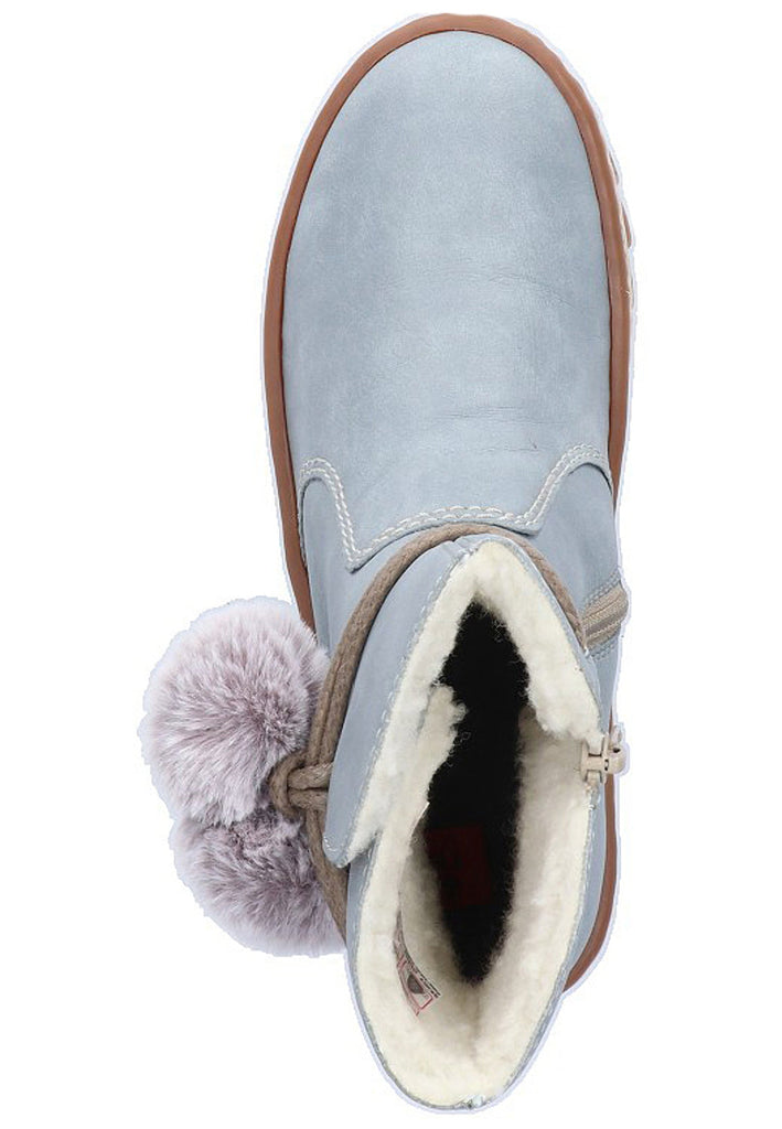 Rieker Stiefelette Lederimitat Blau - surf4shoes