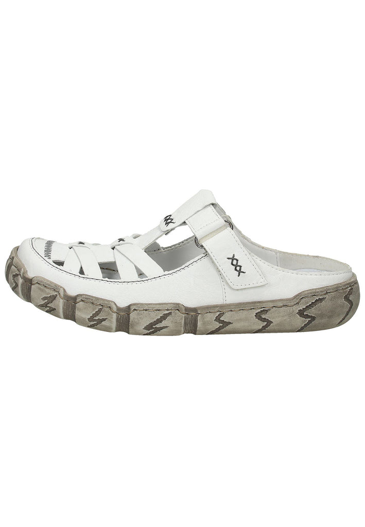 Rieker Pantoletten Leder Weiß - surf4shoes