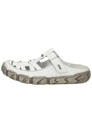 Rieker Pantoletten Leder Weiß - surf4shoes