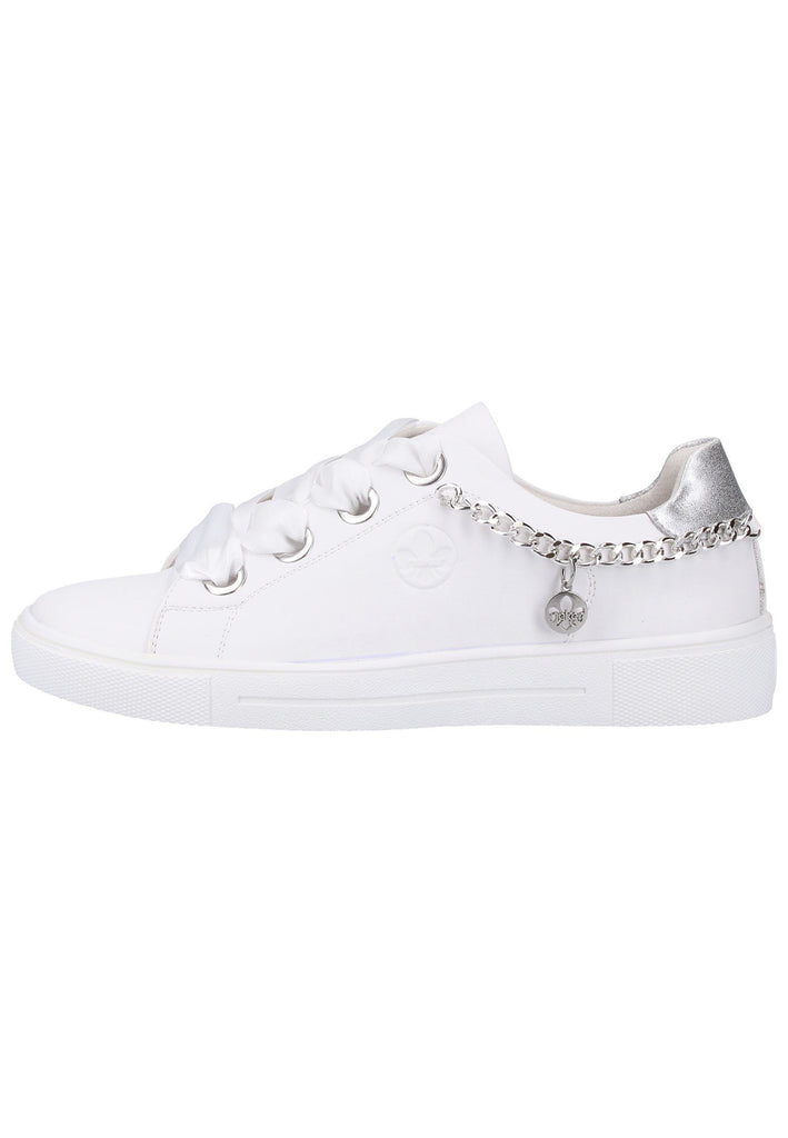 Rieker Sneaker Lederimitat Weiß/Silber - surf4shoes