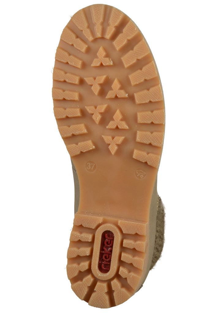 Rieker Stiefelette Lederimitat Beige - surf4shoes
